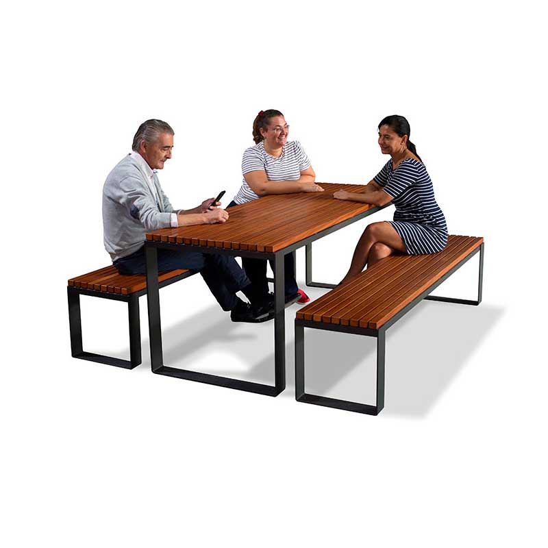 Taula de pícnic en plàstic reciclat per exteriors "Màlaga"